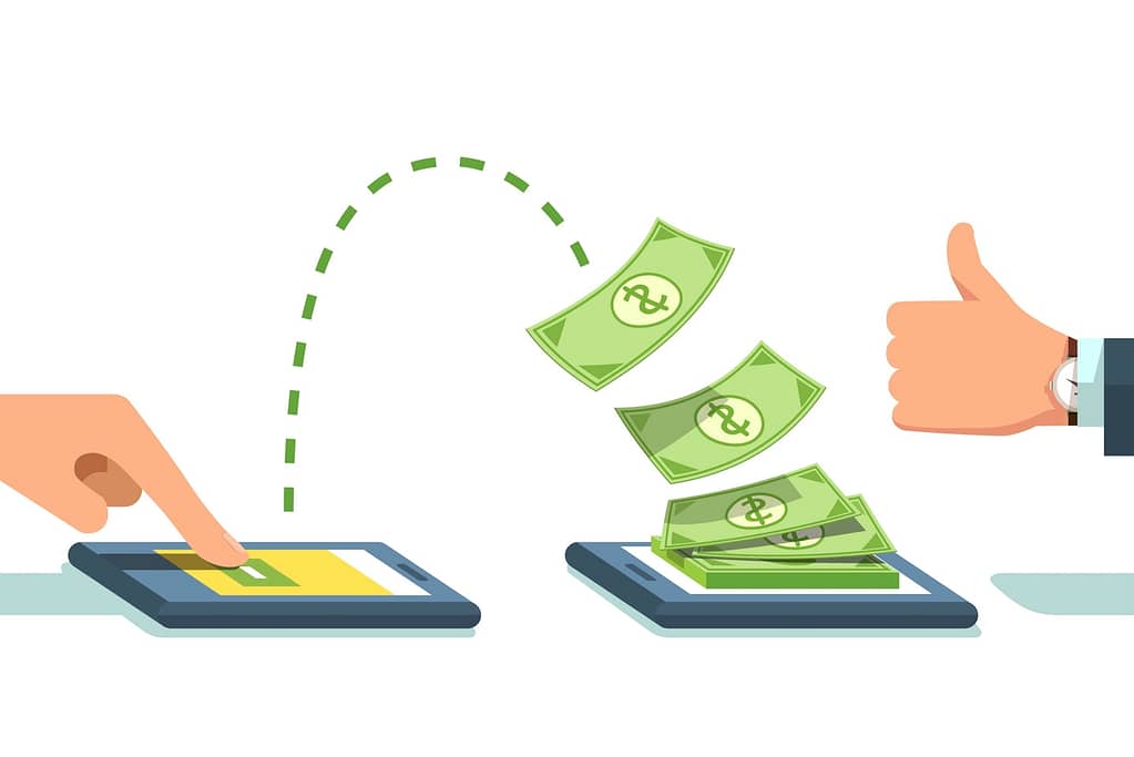 This photo is showing, how to transfer money one mobile to another moblie.