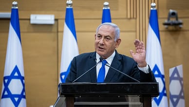 Prime Minister of Israel Benjamin Netanyahu on press meet