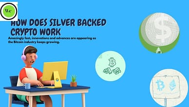 a person sit on table and using this computer to research on Silver Crypto.