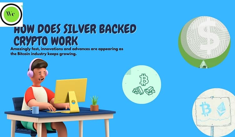 a person sit on table and using this computer to research on Silver Crypto.